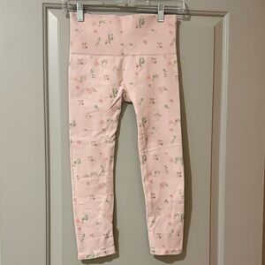 Tla by Morgan Stewart Light Pink Floral Cropped Leggings